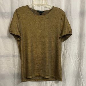 Lauren Ralph Lauren Women's Gold Short Sleeve Top